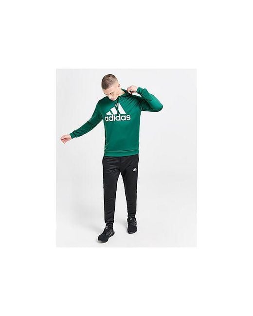 Adidas Black Poly Hooded Tracksuit for men