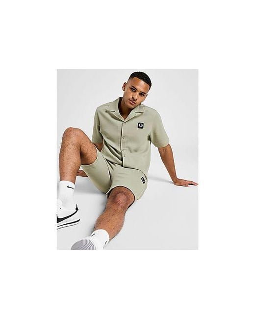 Fred Perry Black Waffle Shirt for men