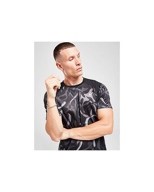 Asics Black All Over Print Road T-shirt for men