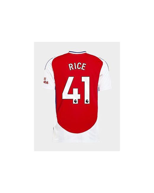 Adidas Red Arsenal Fc 2024/25 Rice #41 Home Shirt for men