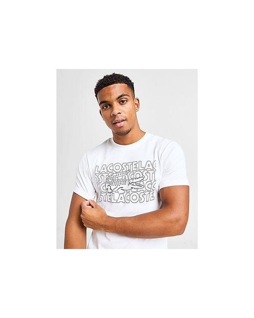 Croc Wordmark Graphic T-Shirt di Lacoste in Black da Uomo