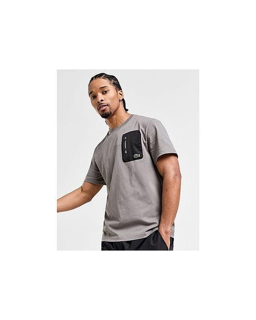 Lacoste Black Woven Pocket T-shirt for men