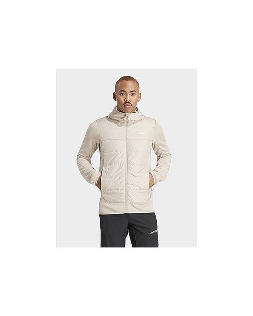 Adidas Black Terrex Multi Hybrid Insulated Hooded Jacket for men