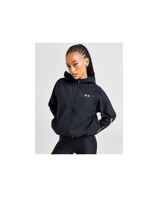 Under Armour Wordmark Woven Full Zip Jacket in Black | Lyst UK