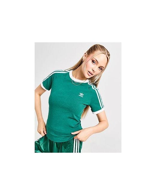 Adidas Originals Green 3-stripes Slim T-shirt