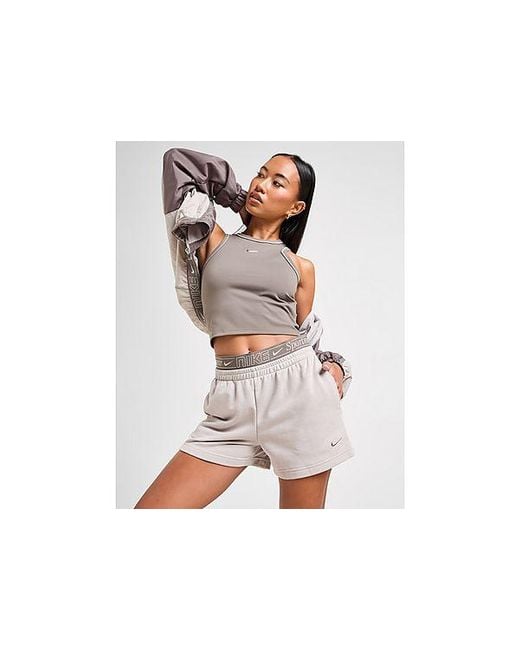 Nike Black Graphic Swoosh French Terry 4" Shorts