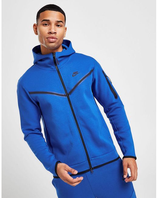 Nike Tech Fleece Full Zip Hoodie in Blue for Men | Lyst UK