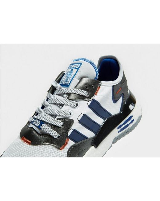 Adidas Originals Rubber X Star Wars Nite Jogger R2d2 In White Blue