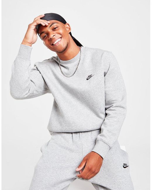 Nike Foundation Fleece Sweatshirt in Grey for Men | Lyst UK