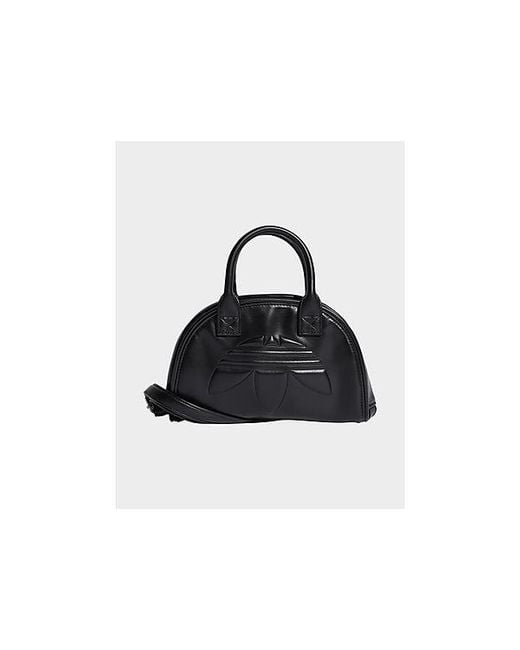 Adidas Originals Black Polyurethane Trefoil Satchel Bag