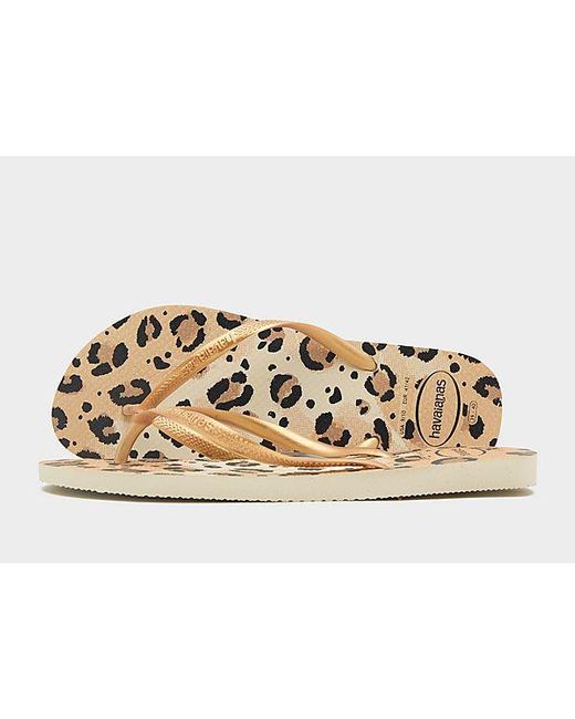Havaianas Metallic Slim Animal Print Flip Flops