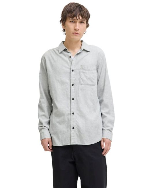 Jack & Jones Herren Freizeit Hemd Jjeclassic Melange Shirt Regular Fit in Gray für Herren
