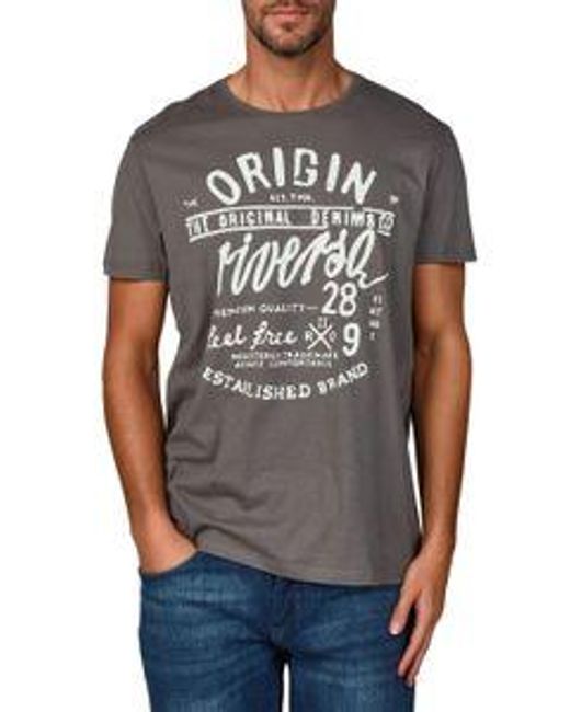 Riverso Tshirt Herren Baumwolle Regular Fit Rivleon 4Er Set Pack in Metallic für Herren