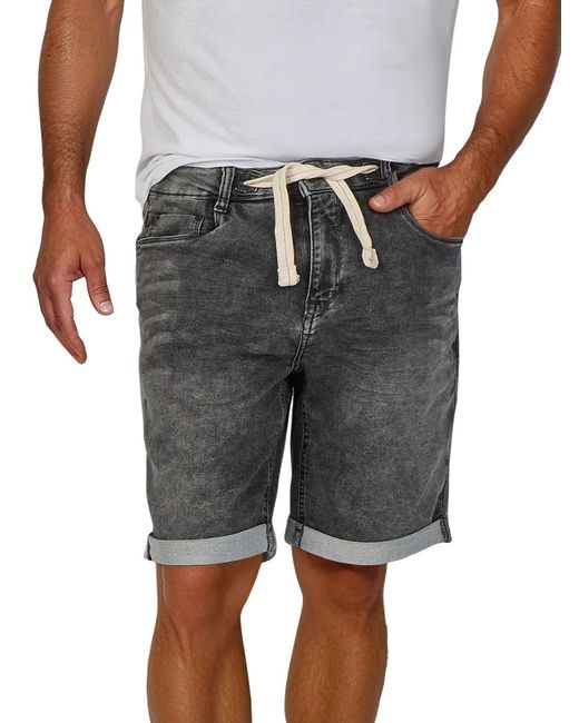 Riverso Jeans Shorts Herren Stretch Kurz Kordelzug Regular Fit Rivpaul in Gray für Herren