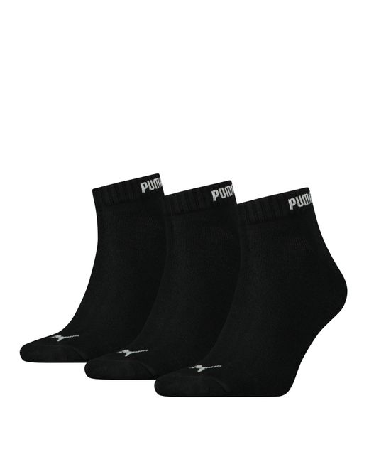 PUMA Black Herren Damen Quarter Socken Clyde 3Er Pack