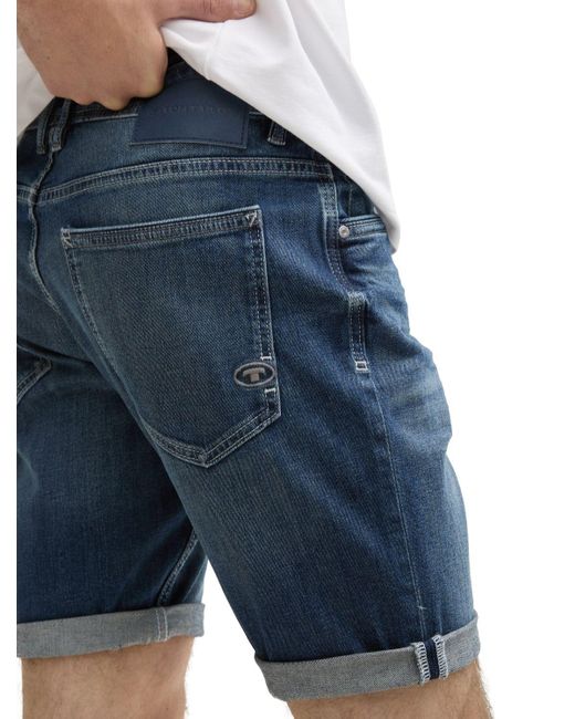 Tom Tailor Herren Jeans Short Ttjosh Regular Shorts Mid Waist Regular Fit -Blau Grau in Blue für Herren