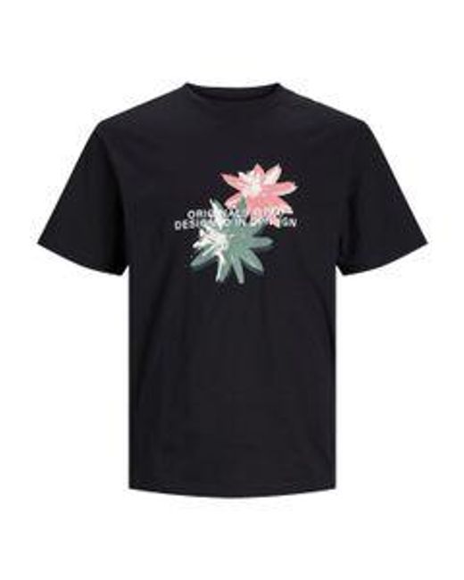 Jack & Jones Rundhals T-Shirt JORTAMPA AOP BRANDING in Black für Herren