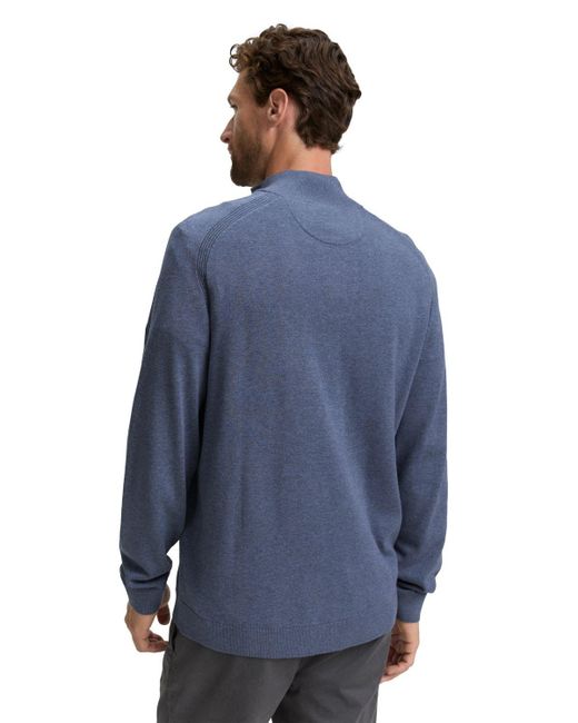 Tom Tailor Herren Strickpullover Basic Knit Troyer in Blue für Herren