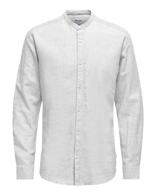 Only & Sons Freizeit Hemd ONSCAIDEN SOLID in White für Herren