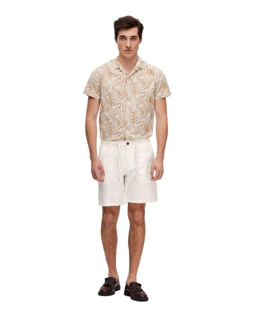 SELECTED Selected Herren Chino Shorts Slhregular-Brody Linen Regular Fit in White für Herren