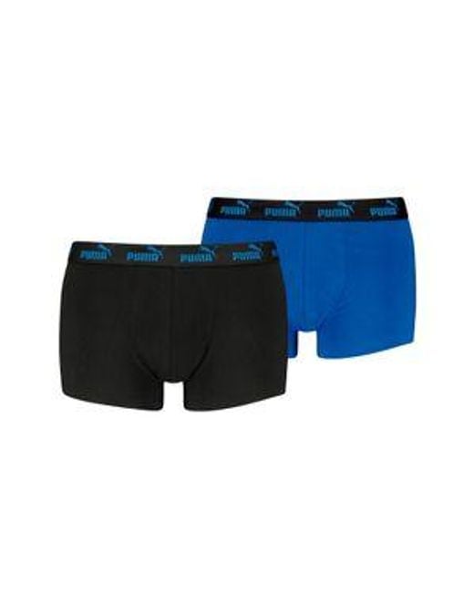 PUMA Herren Boxershort Elements Basic Trunks 2Er Pack in Blue für Herren