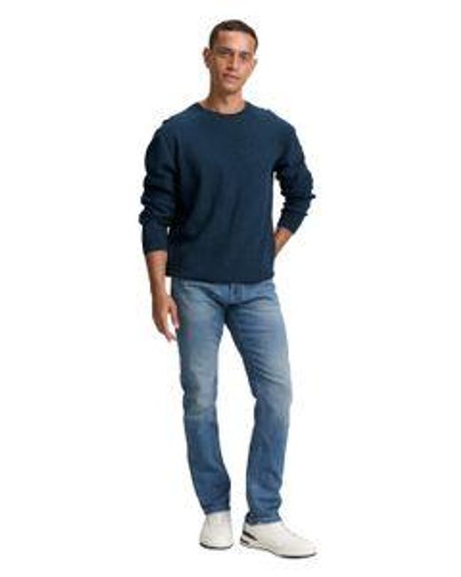 Tom Tailor Herren Rundhals Pullover Structured Crewneck Knit in Blue für Herren