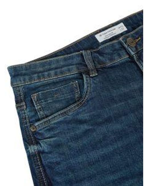 Tom Tailor Jeans Herren Stretch Lang Straight Fit Marvin in Blue für Herren