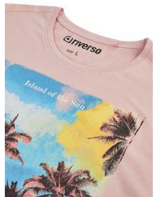 Riverso Tshirt Herren Baumwolle Regular Fit Rivlukas in Blue für Herren
