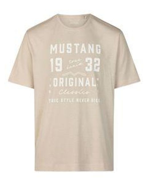 Mustang Tshirt Herren Regular Fit Bis 6Xl in White für Herren