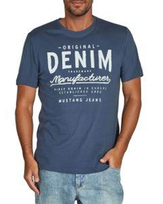 Mustang T-Shirt in Blue für Herren