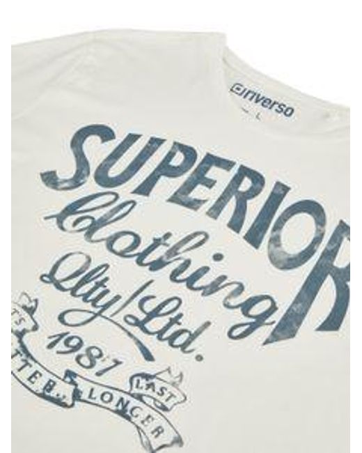 Riverso Tshirt Herren Baumwolle Regular Fit Rivleon in White für Herren