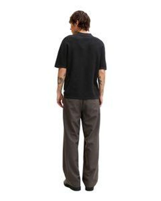 Jack & Jones Kurzarmpullover JJEGEORGE KNIT SS SN mit Polo Kragen in Black für Herren