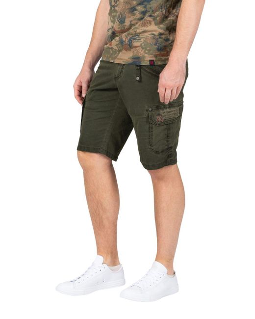 Timezone Herren Cargo Bermuda Shorts Regular Rykertz Short Mid Waist Regular Fit in Green für Herren