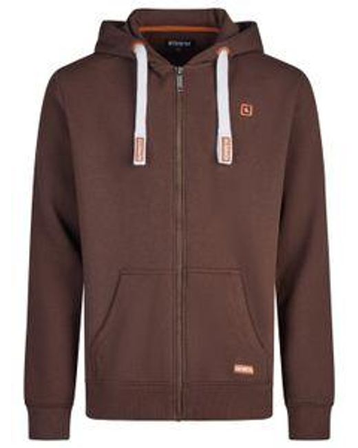 Riverso Sweatjacke Herren Mit Kapuze Reißverschluss Regular Fit Rivnoah in Brown für Herren