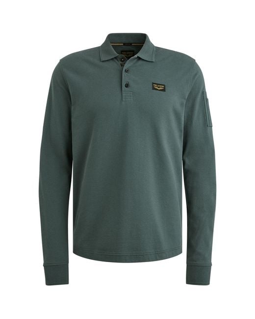 PME LEGEND Herren Poloshirt Long Sleeve Polo American Classic in Green für Herren
