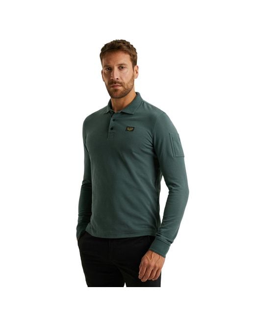 PME LEGEND Herren Poloshirt Long Sleeve Polo American Classic in Green für Herren