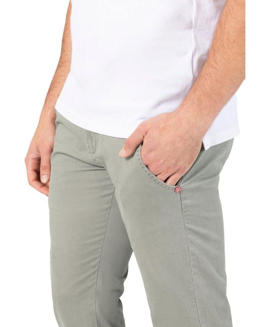 Timezone Herren Chino Hose Slim Jannotz Mid Waist Slim Fit in Gray für Herren