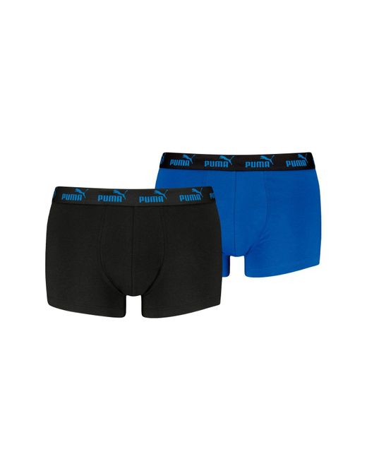 PUMA Herren Boxershort Elements Basic Trunks 2Er Pack in Blue für Herren