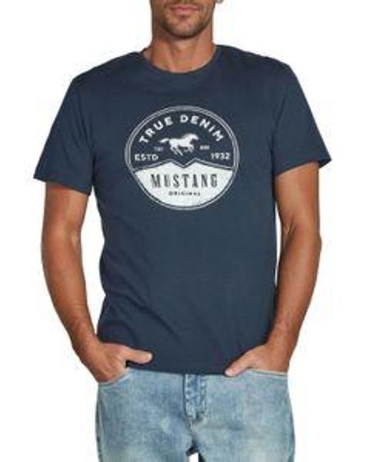 Mustang T-Shirt in Blue für Herren
