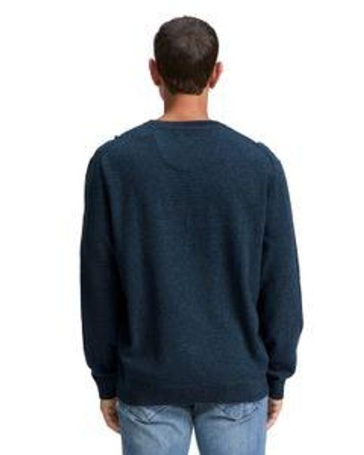 Tom Tailor Herren Rundhals Pullover Structured Crewneck Knit in Blue für Herren
