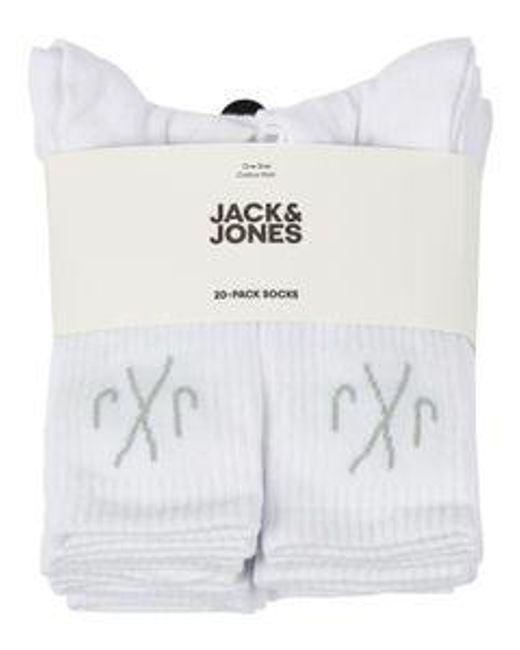 Jack & Jones Tennissocken Herren Schwarz Weiß Jacdirect Tennis Sock 20Er Pack in White für Herren