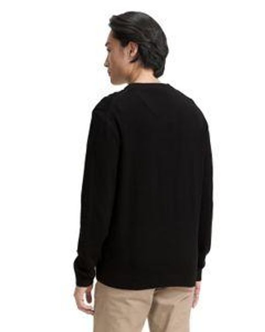 Tom Tailor Herren Pullover Basic V-Neck Knit in Black für Herren