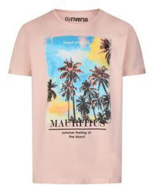 Riverso Tshirt Herren Baumwolle Regular Fit Rivlukas in Blue für Herren