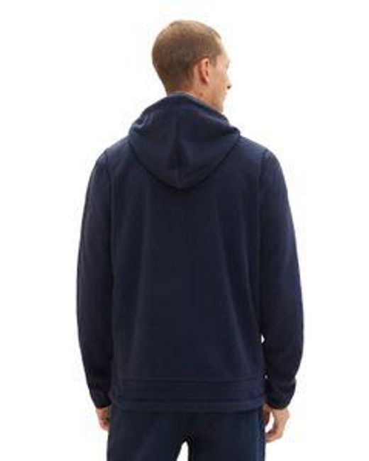 Tom Tailor Herren Kapuzen Sweatjacke Cutline Fleece in Blue für Herren