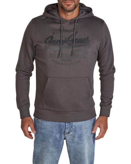 Jack & Jones Hoodie Herren Regular Fit Jjeadrian in Gray für Herren