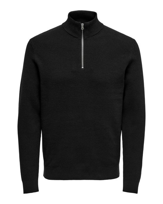 Only & Sons Stehkragen Pullover ONSPHIL in Black für Herren