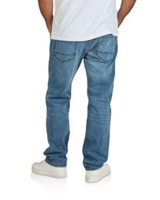 Tom Tailor Jeans Herren Stretch Lang Straight Fit Marvin in Blue für Herren