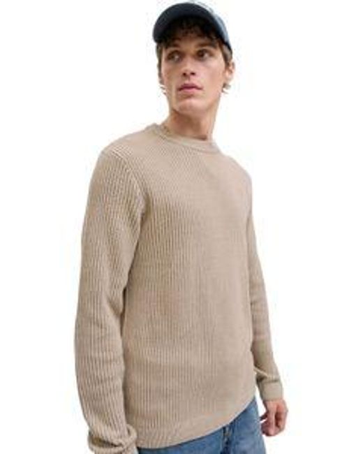 Jack & Jones Herren Rundhals Strickpullover Jjedover Knit Crew Neck in Natural für Herren