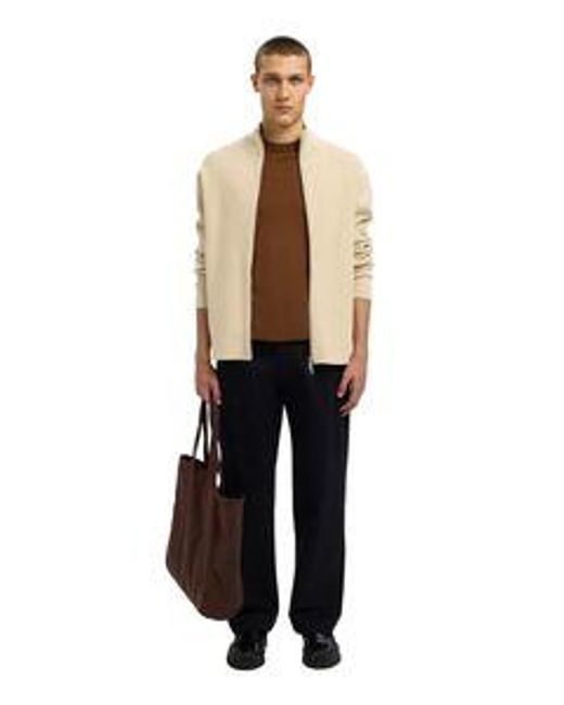 SELECTED Selected Herren Strickjacke Slhteller Fn Relaxed Zip Cardigan in Natural für Herren