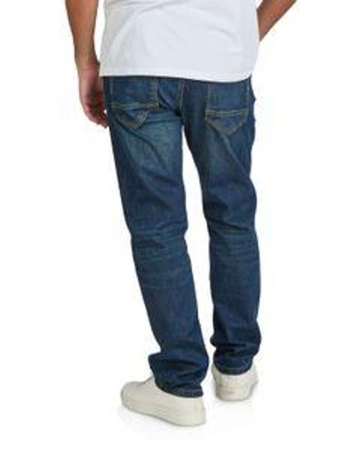 Tom Tailor Jeans Herren Stretch Lang Straight Fit Marvin in Blue für Herren